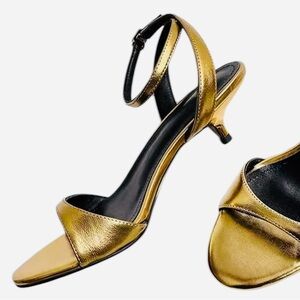MUYISEXI Genuine Leather Gold Kitten Heels